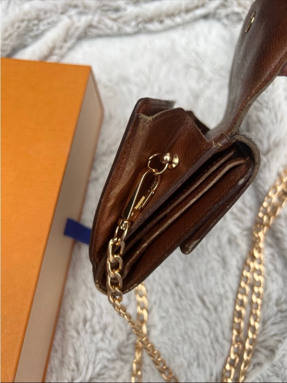Louis Vuitton Monogram Mini Wallet with Gold Chain - Brown - Picture 9 of 9